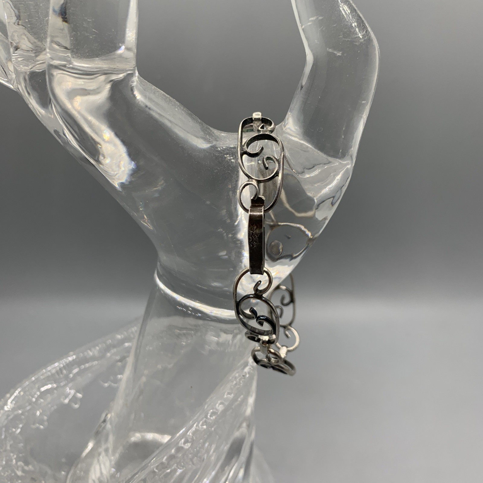 Vintage Handcrafted .925 Sterling Silver Bracelet. 7”L, 9-10mm W, Approx 8.5g