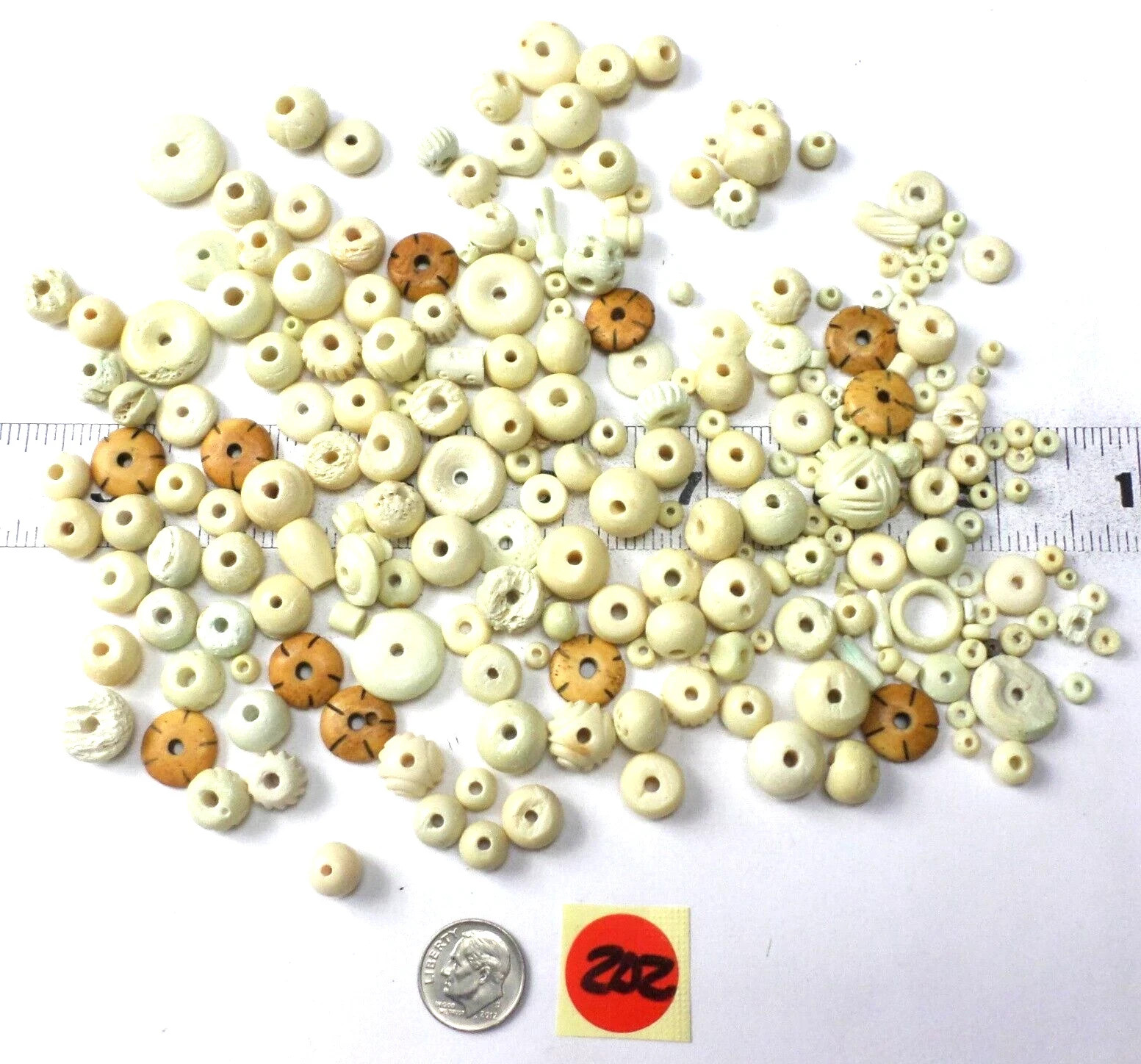 233 Buffalo Cream Vanilla Bone Spacers, Rondelles, Small to Large Beads 4-18mm