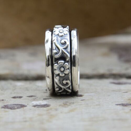 Designer Spinner Ring Handmade 925 Sterling Silver Thumb Ring All Size SR244