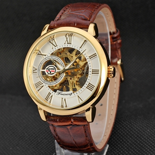 FORSINING Luxury Skeleton Classic gents Mechanical Hand-winding Unisex Watch 099