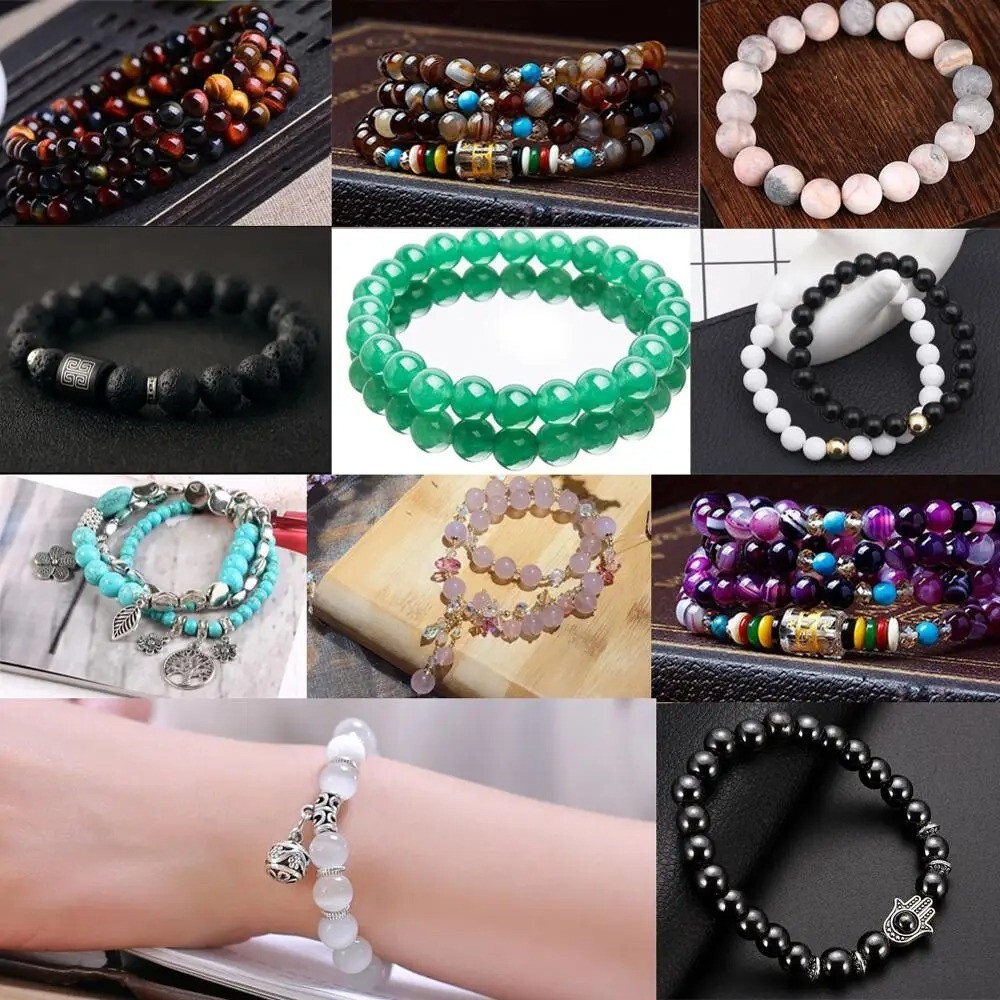Natural Gemstone Round Spacer Loose Beads Jewelry Making 4mm 6mm 8mm 10mm 12mm