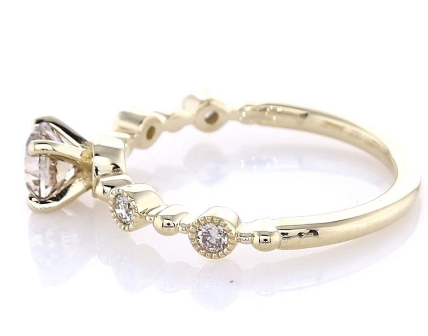 IGI Certified 0.60ct Natural Round Brilliant Cut Diamond Ring in 14K Yellow Gold