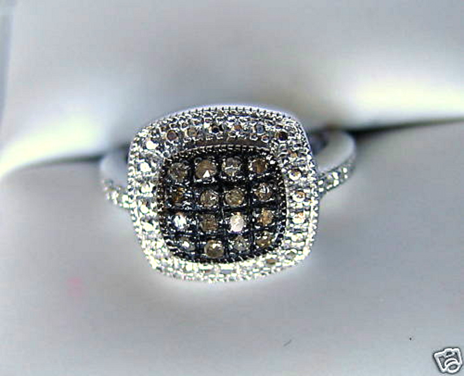 .20 CT Champagne Color Diamond Ring Sterling Silver .925 Cocktail Fancy Color I2