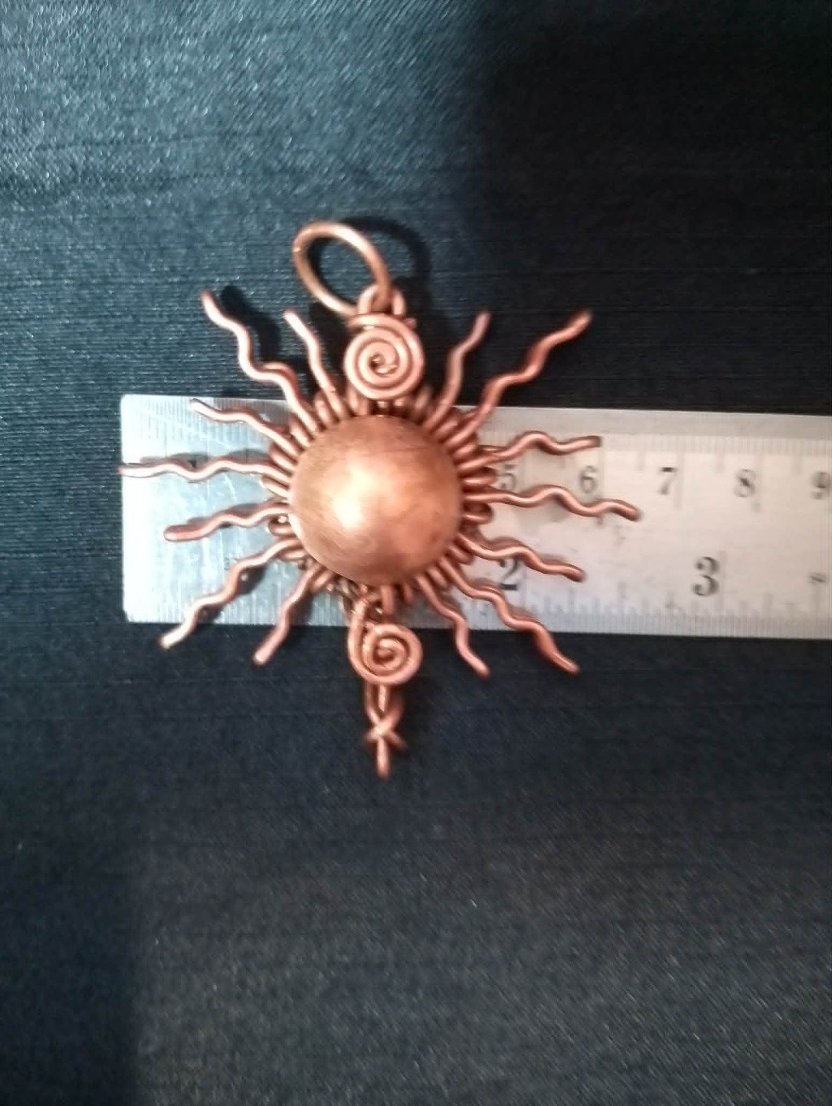 Sun Copper Pendant Wire Wrapped Enhances Energy Health Luck Jewelry #PS0003