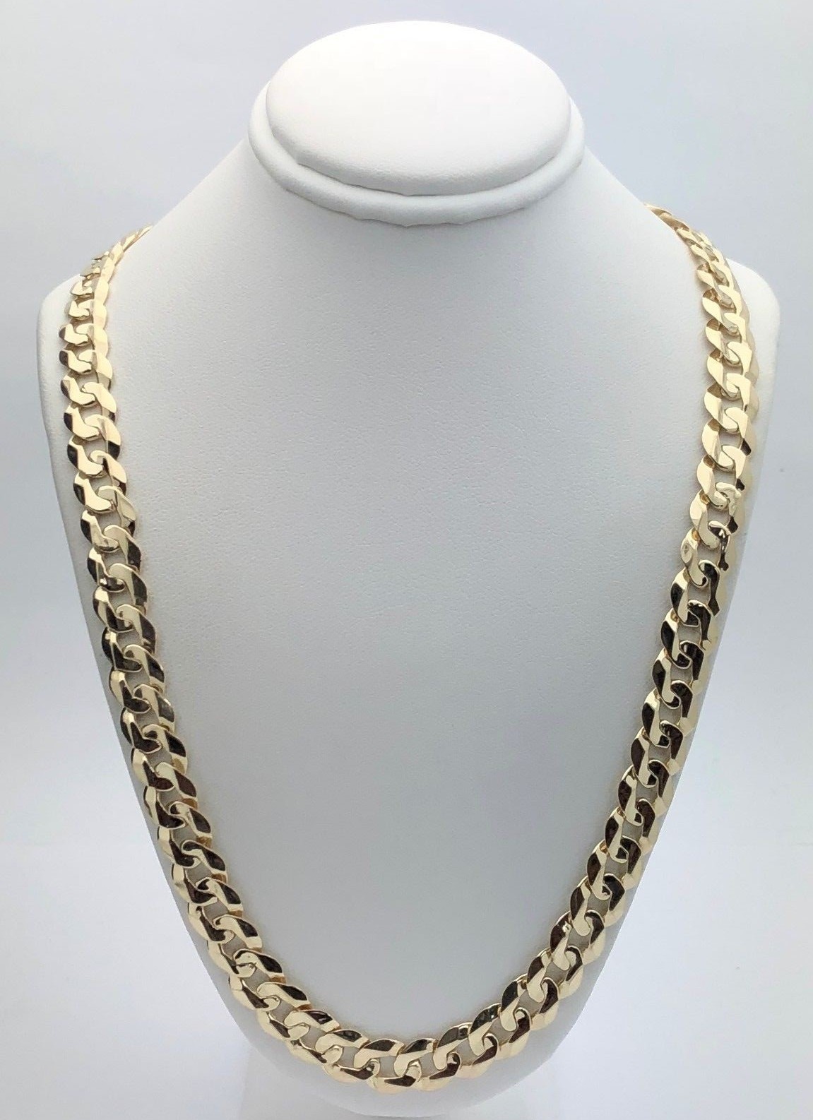 14k Yellow Gold Solid Curb Cuban Link Chain Necklace 26″ 9mm 55.1 grams