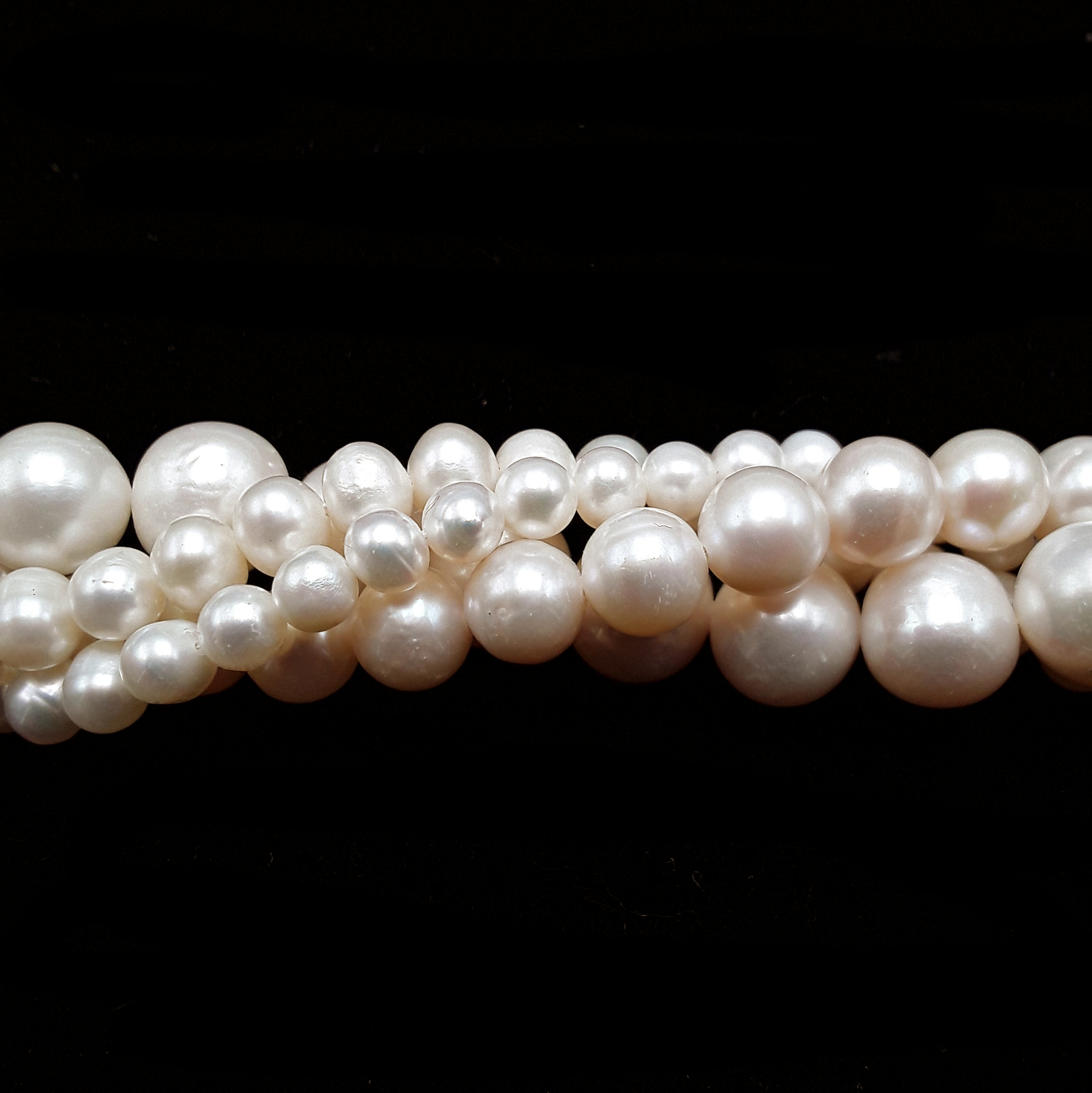 Fresh Water Pearl White Off Round Potato Beads 5mm 6mm 7mm 8mm 10mm 15.5″ Strand