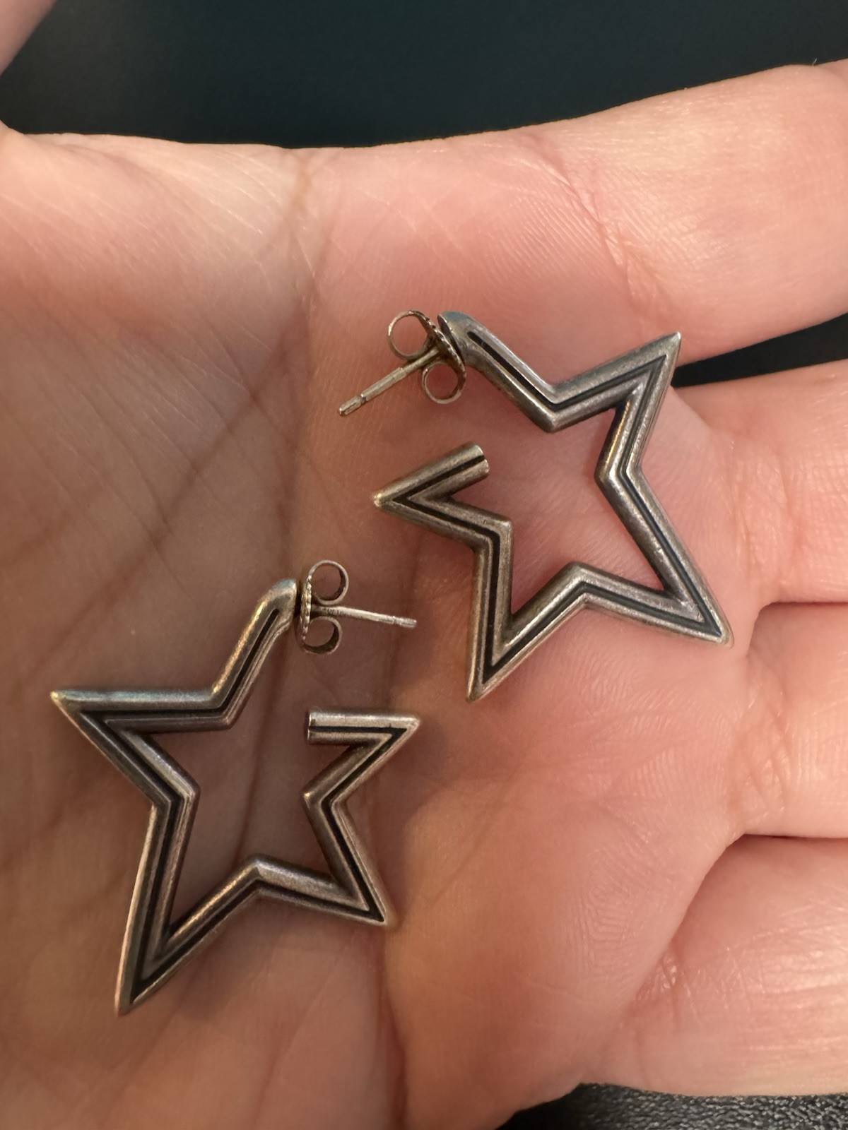RETIRED James Avery Star Hoops 925 Silver RARE