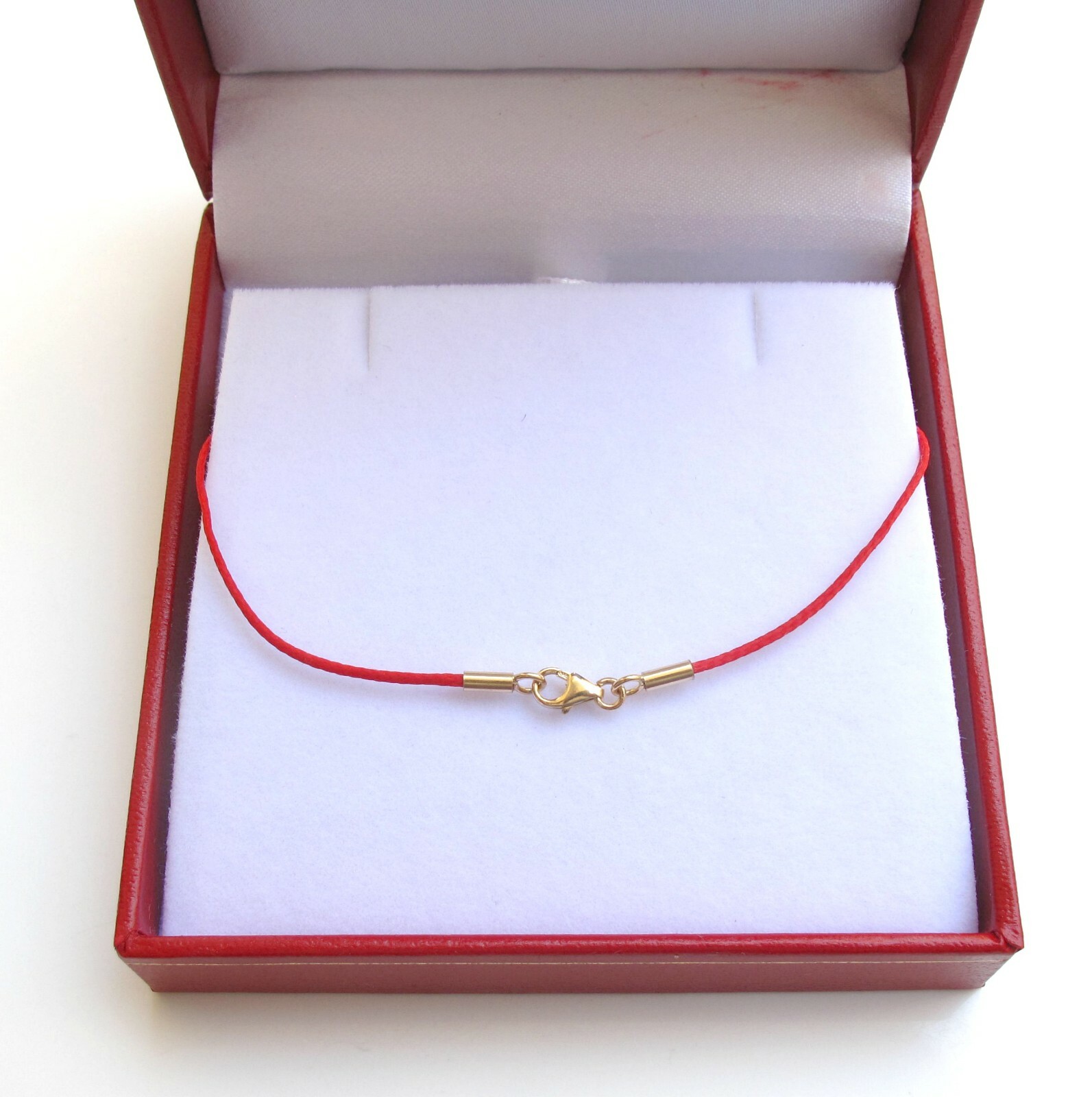 red string bracelet kabbalah 14 k solid gold original luck protection bangle new