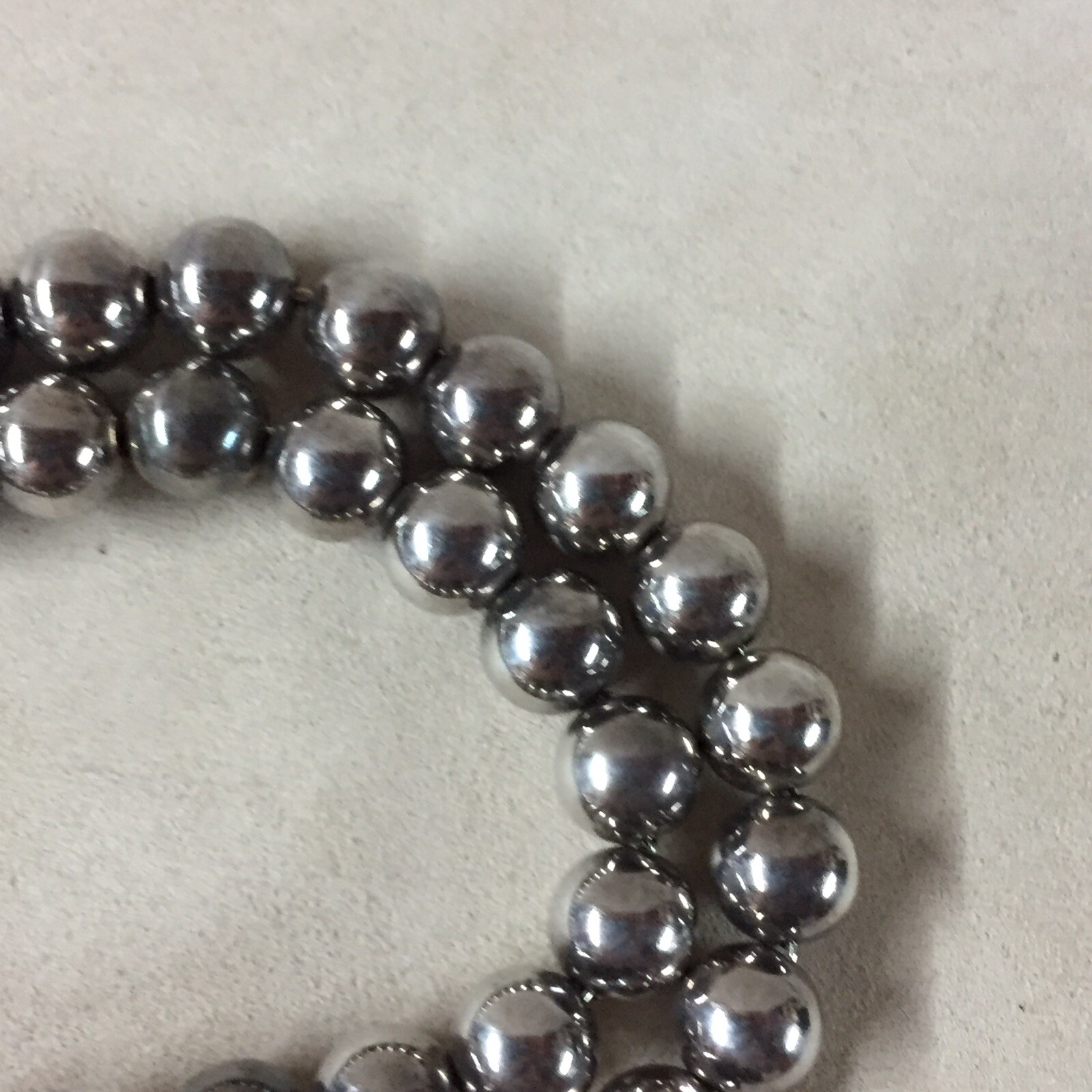 VTG Sterling Silver Ball Bead Necklace 28.5” 80 Grams