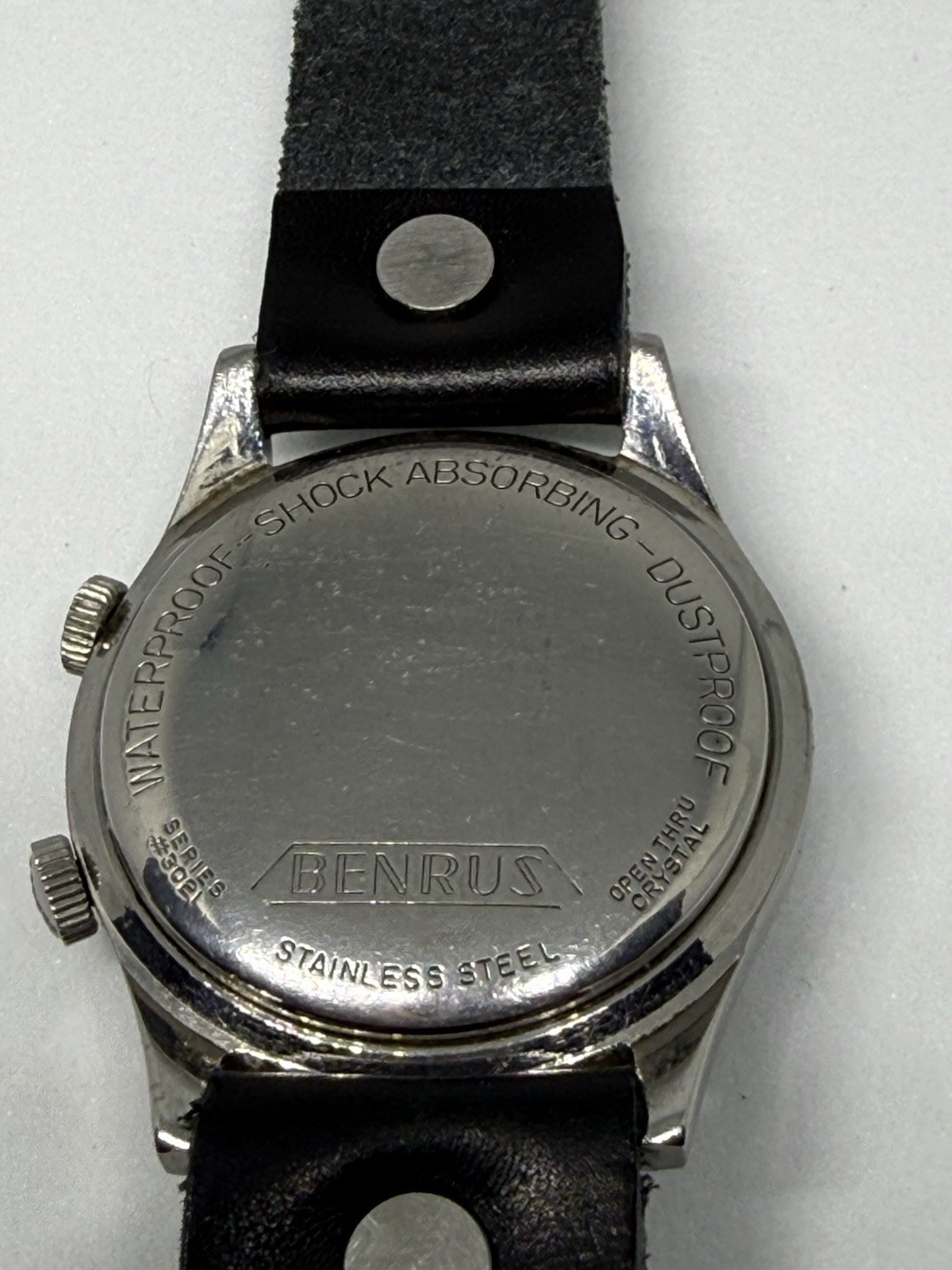 Benrus Vintage 3021 “Steve McQueen” Rare Dual Crown Alarm Watch 1960’s