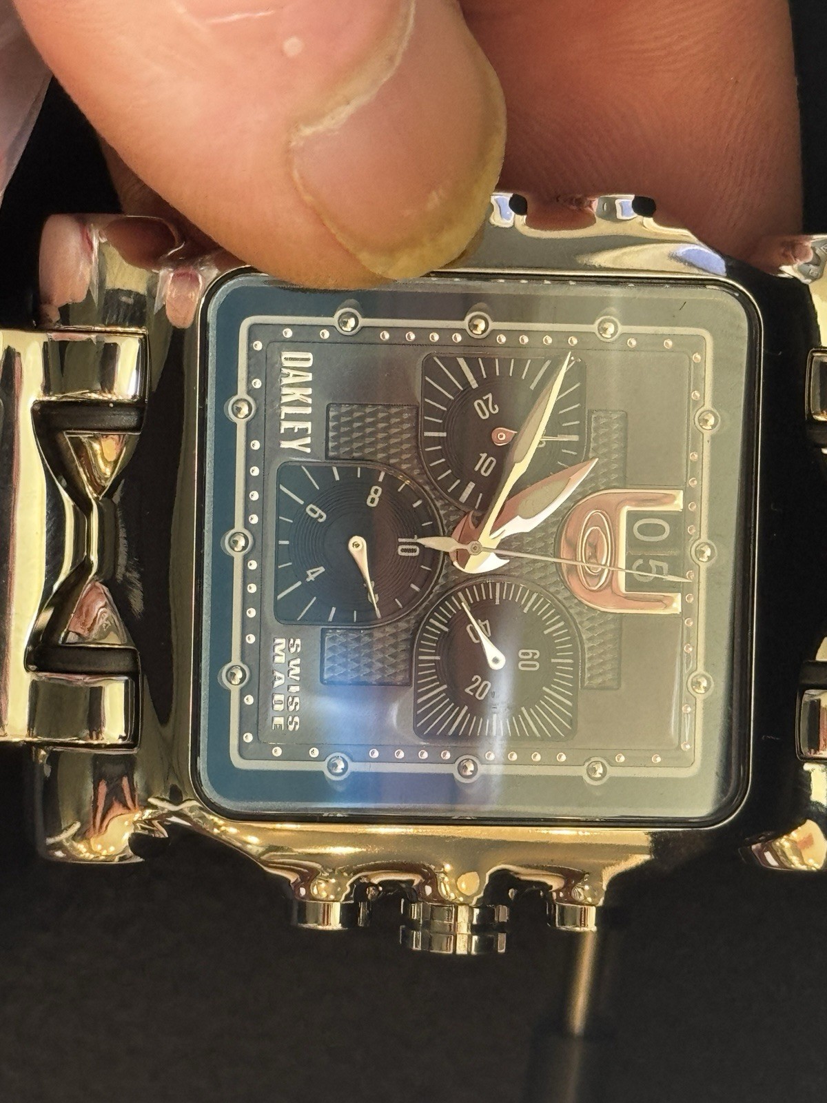 Oakley Minute Machine RARE Swiss Chronograph Quartz Watch 10 BAR Black Dial