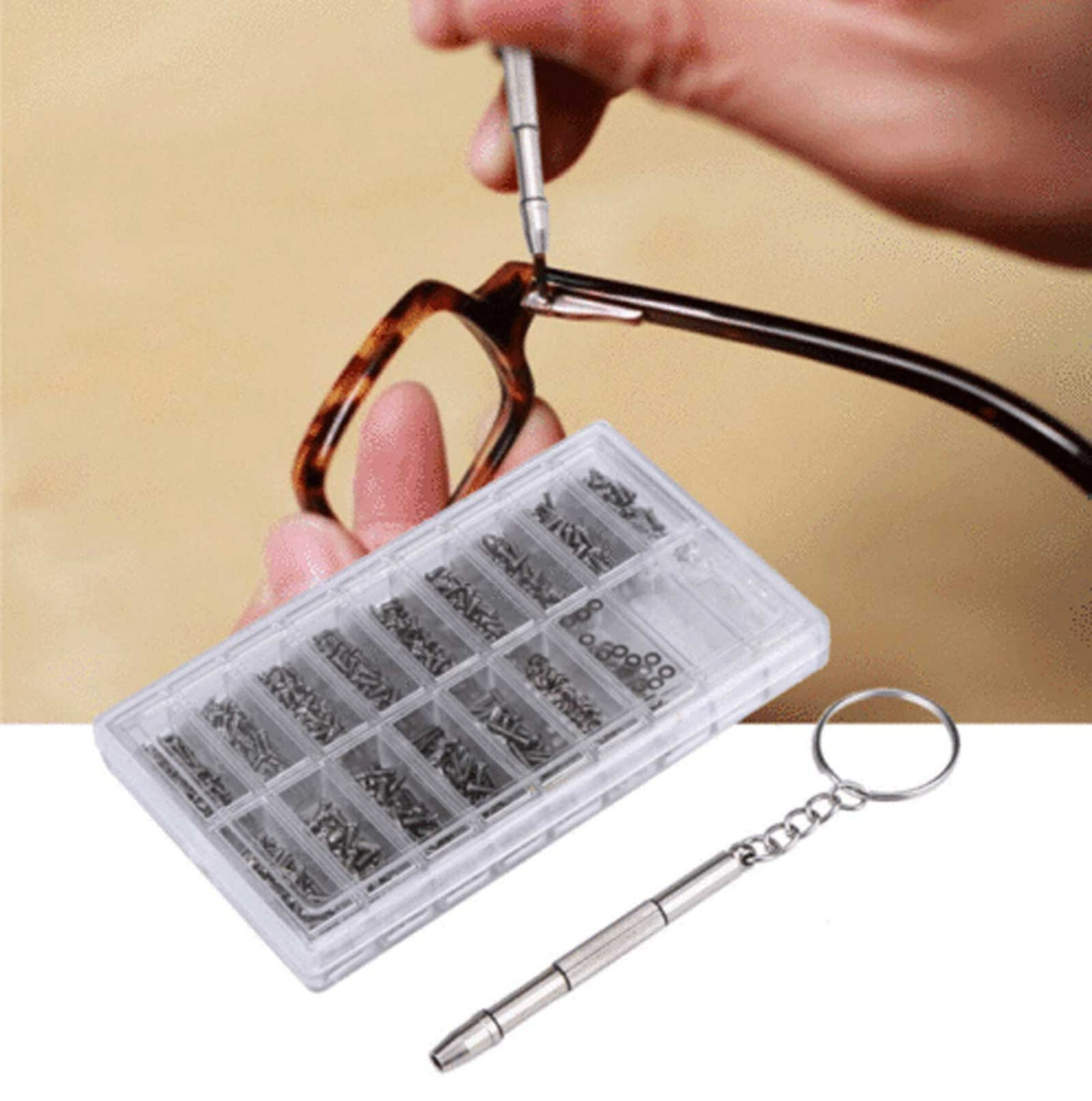 1000 Tiny Screws Nut Screwdriver Watch Eyeglass Glasses Repair Tool Set Kit Phon