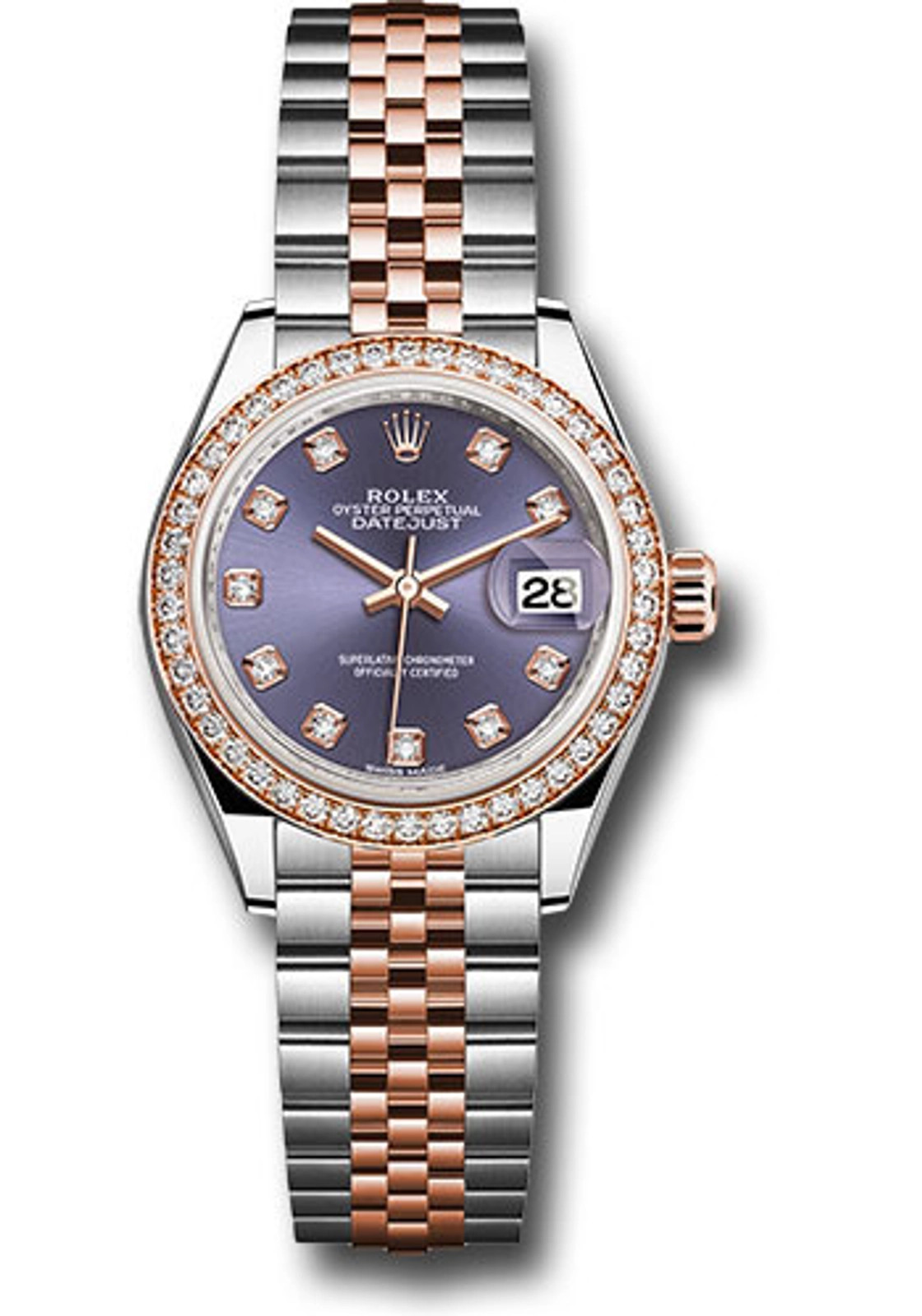 Rolex Datejust Lady Aubergine Diamond Dial on Jubilee 279381RBR Complete 2022