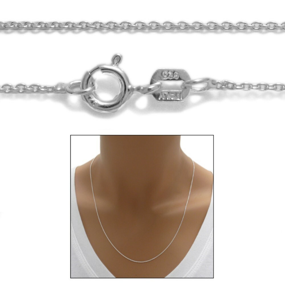 Guaranteed Genuine 925 Sterling Silver Thin Rolo Chain Necklace 0.7mm