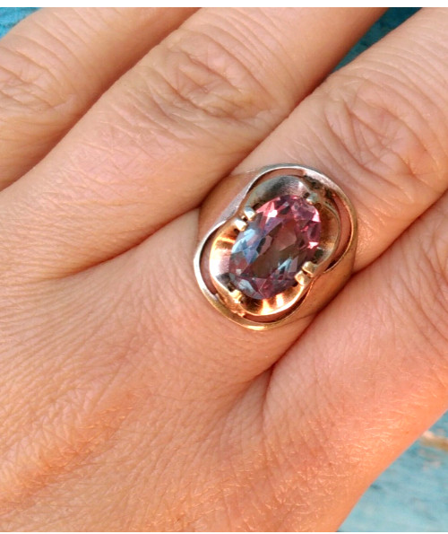 Natural Alexandrite Ring Color Changing Gemstone 925 Sterling Silver Ring