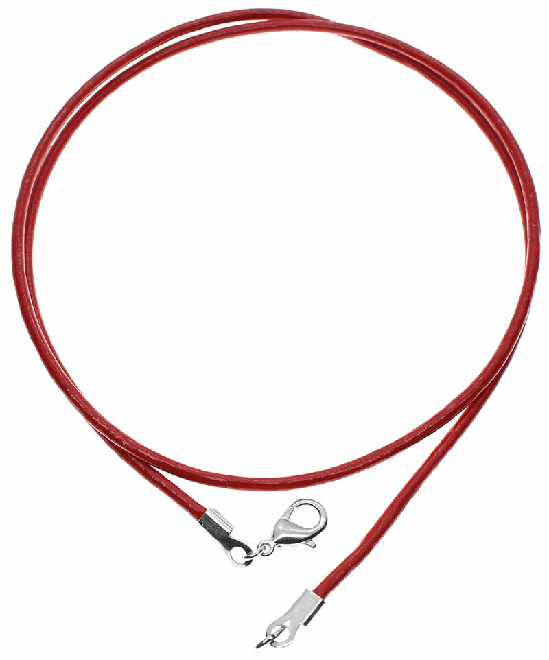 Red Leather Cord Necklace Silver/Gold Clasp 16″ 18″ 20″ 22″ 24″ 26″ 28″ 30″