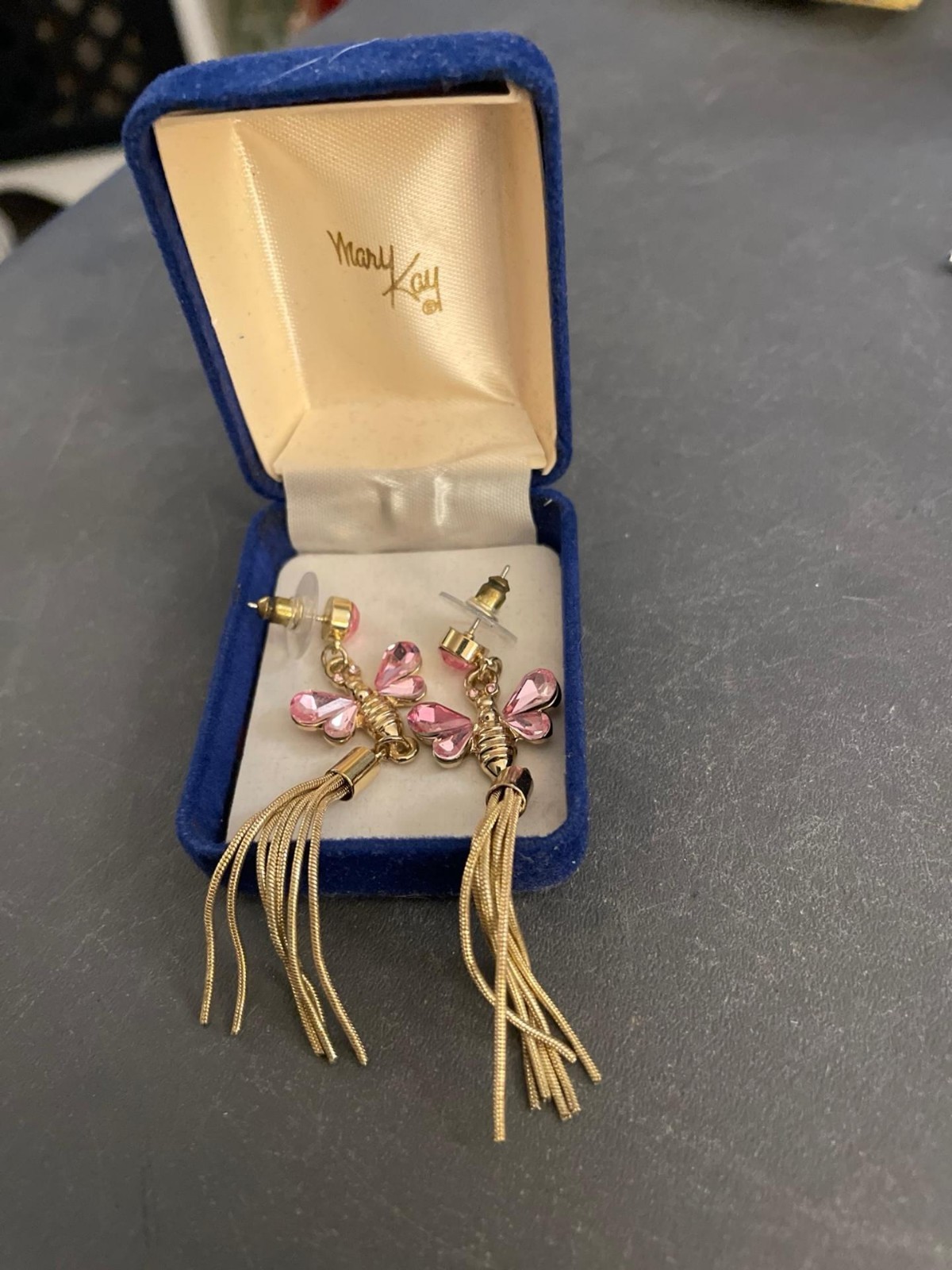 Pink Bee Golden Dangling Earrings