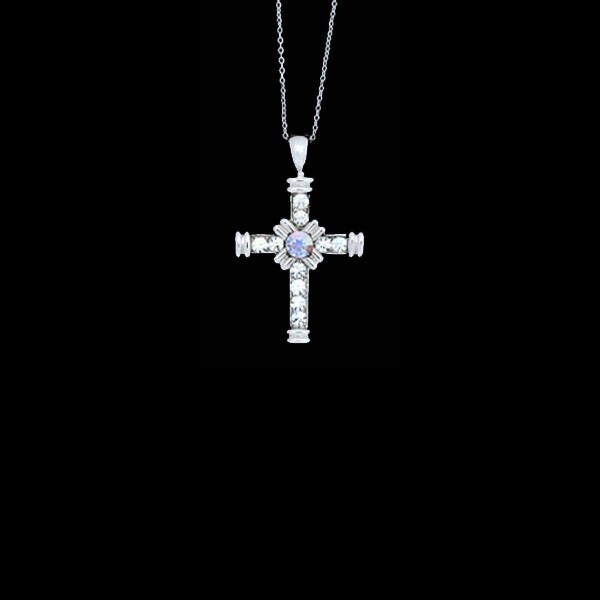 NYC Cubic Zirconia Diamond Cross Necklace
