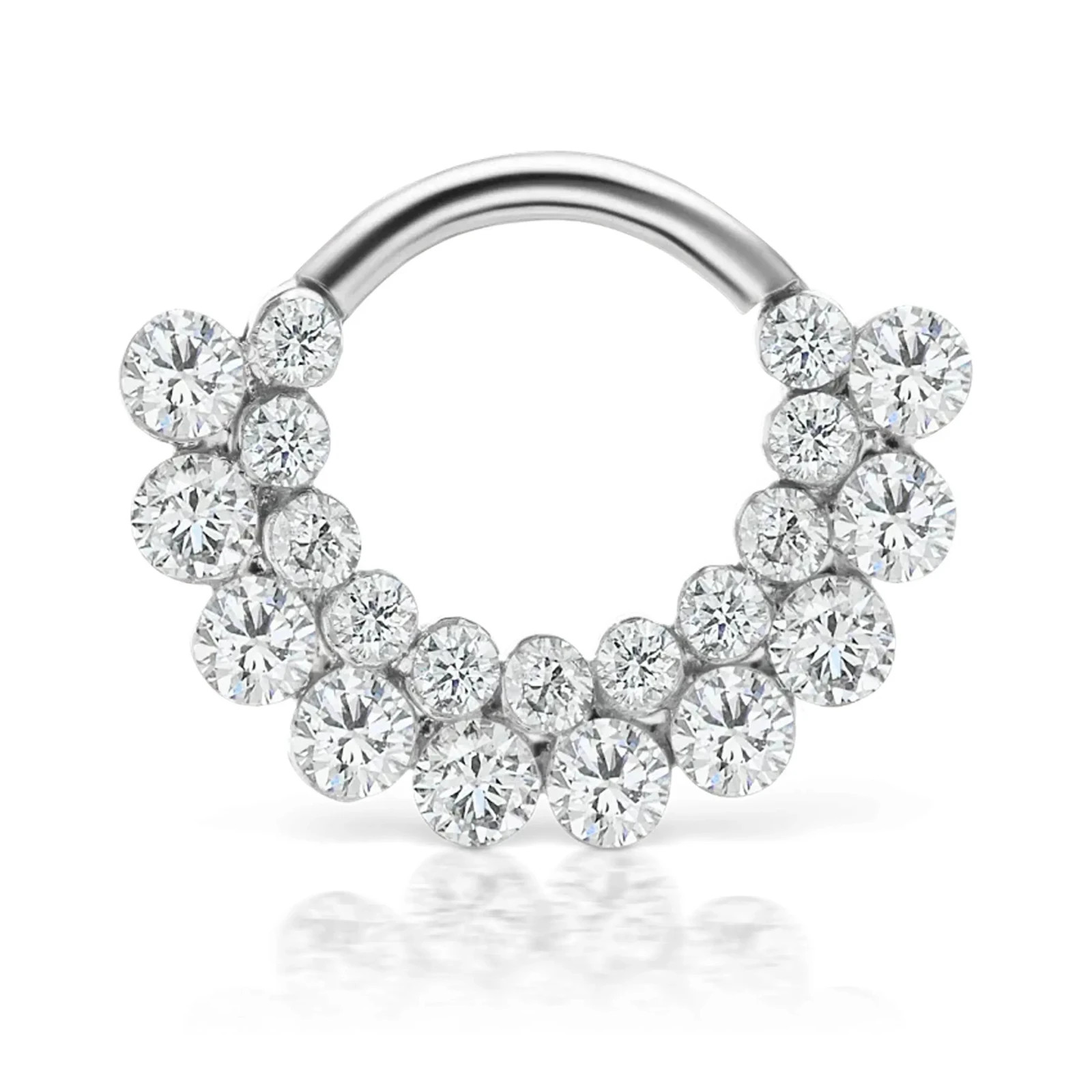 925 Sterling Silver Moissanite Clicker Huggie Hoop Helix Earrings