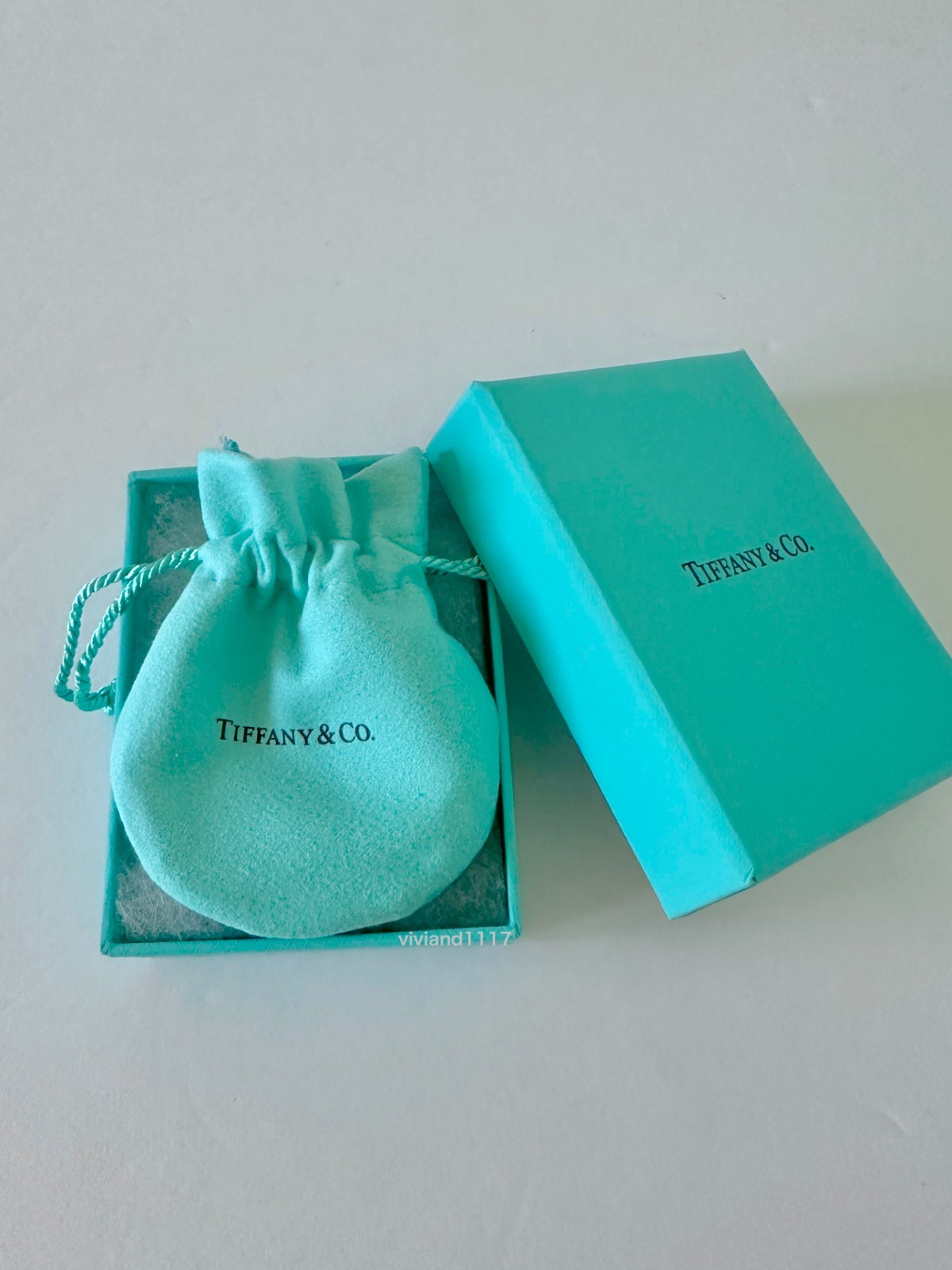 Tiffany & Co Empty 3.75″ x 3″ x 1.5″ Blue Gift Box/Travel Pouch 2pc set new