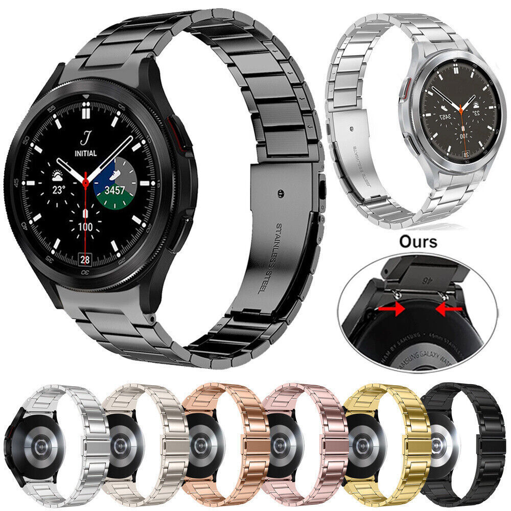 No Gaps Stainless Metal Strap Band For Samsung Galaxy Watch 6 5 4 40/44/43/47mm