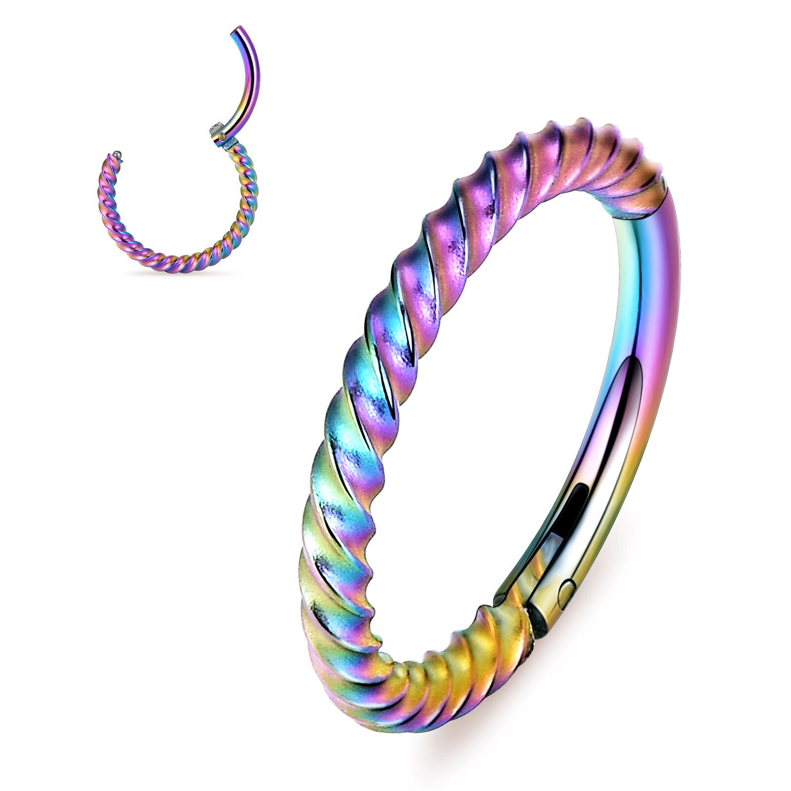 1Pc Hinged Segment Ring Hoop Nose Septum Clicker Helix Tragus Cartilage Earring