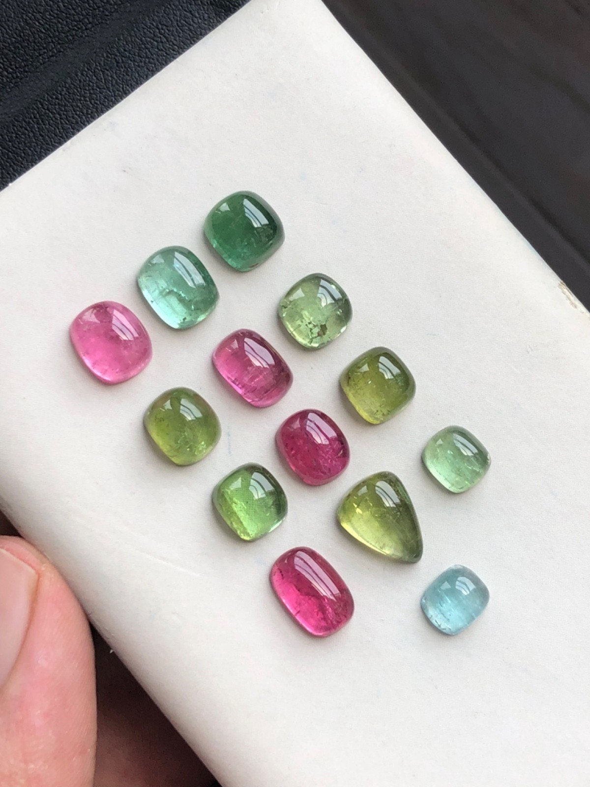 29 carat natural mixed shape tourmaline cabochon 6.5mm to 10.5mm Loose Gemstone