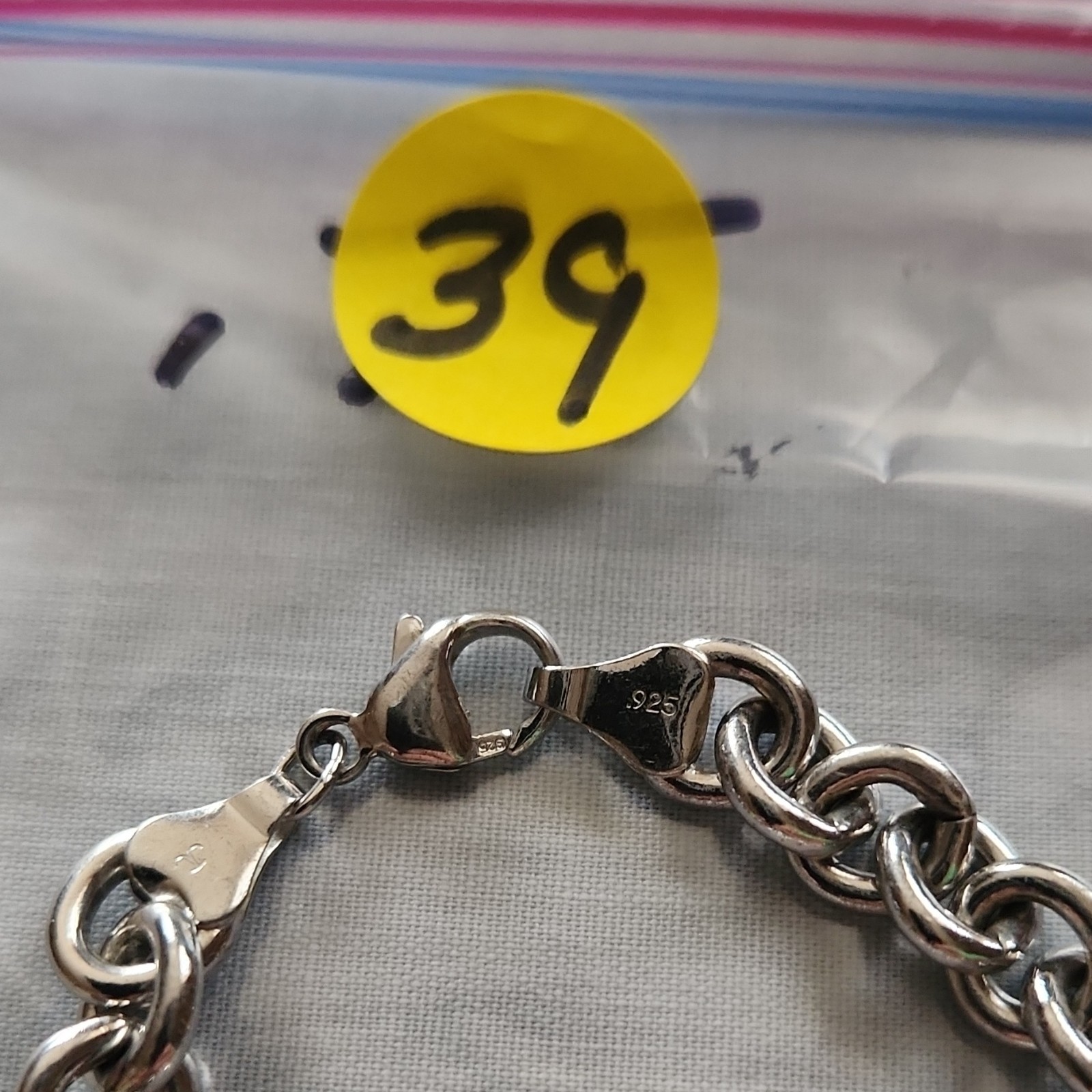 925 Sterling Silver Cable Chain Link Bracelet 7.5″ Lobster Clasp
