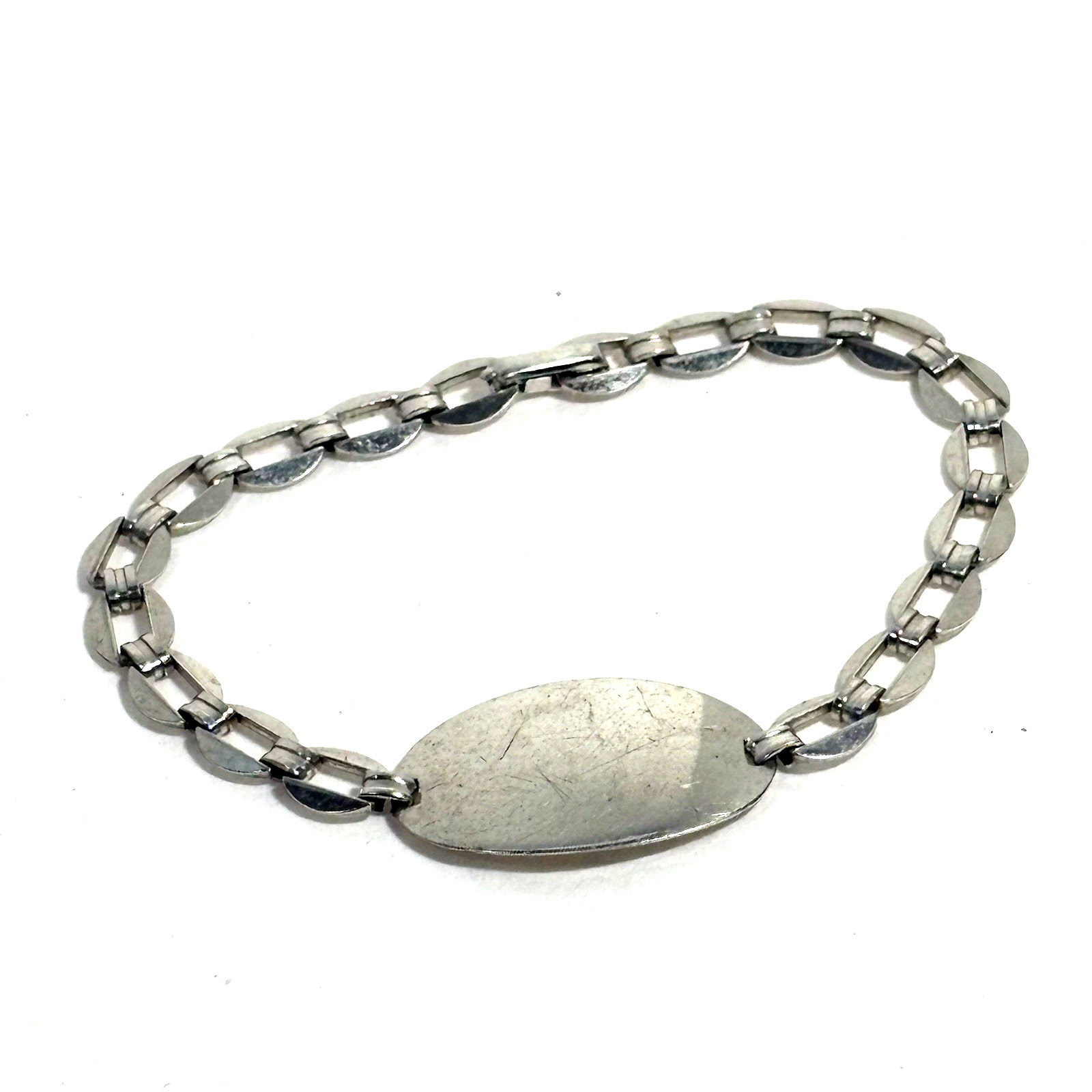 Vintage Signed FCC Sterling ID Bracelet Engravable 7″