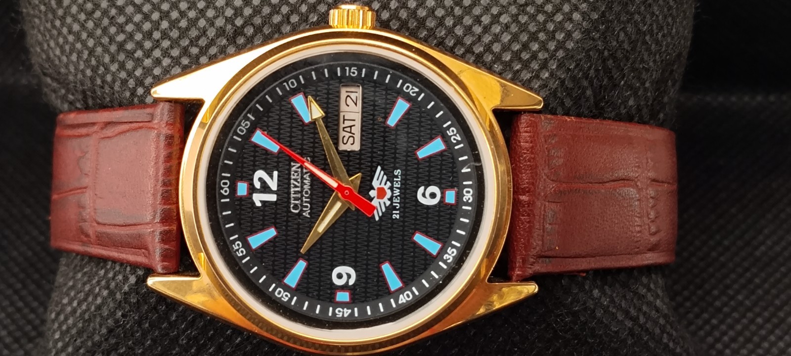 Vintag Automatic Citizen Japan Made Black Dial Day/ Date Men’s Wrist Watch