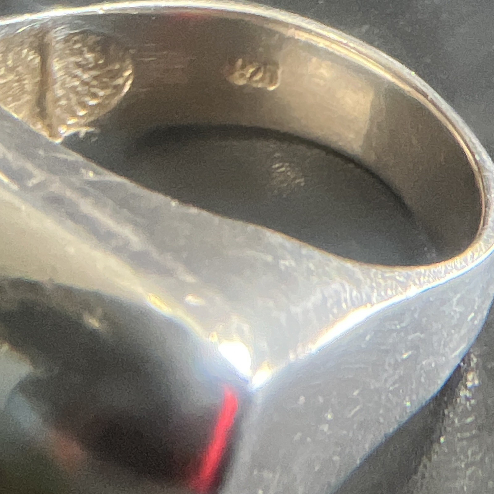 925 Sterling Silver Signet Ring Size 7.5 1.5mm Band No Stone Silver