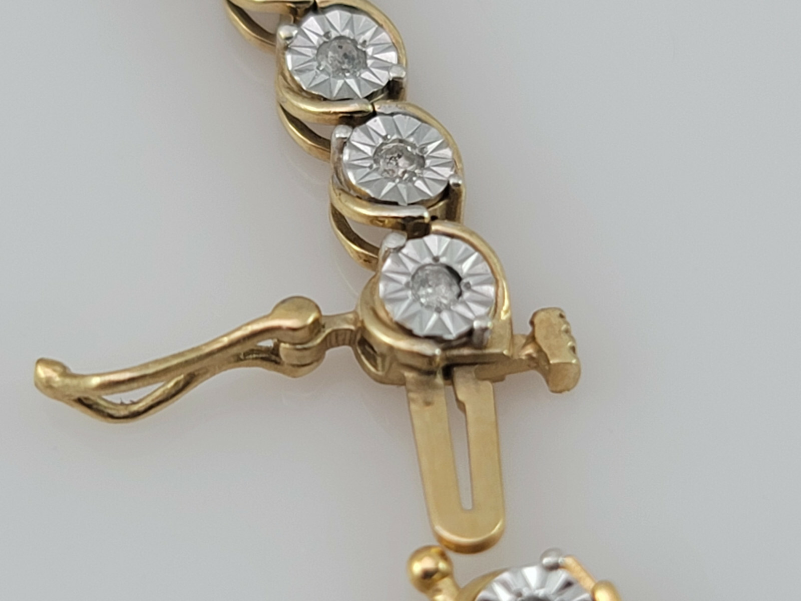 Signed “925 SK9″ 22K Gold Plated, Diamond Tennis Bracelet 7” 5mm, 9.6 grams