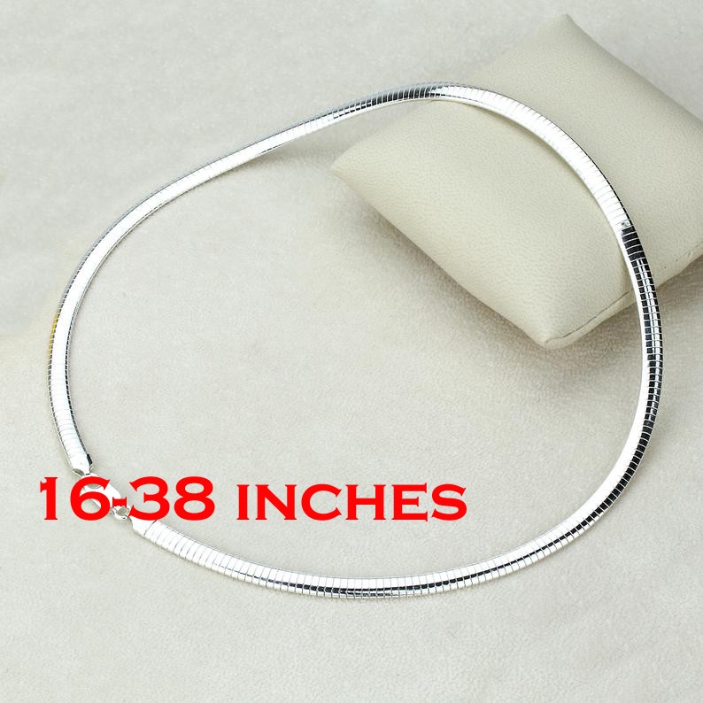 18K White Gold Filled Tarnish-Resist 16″ 2 mm Italian Flat Snake Chain Necklace