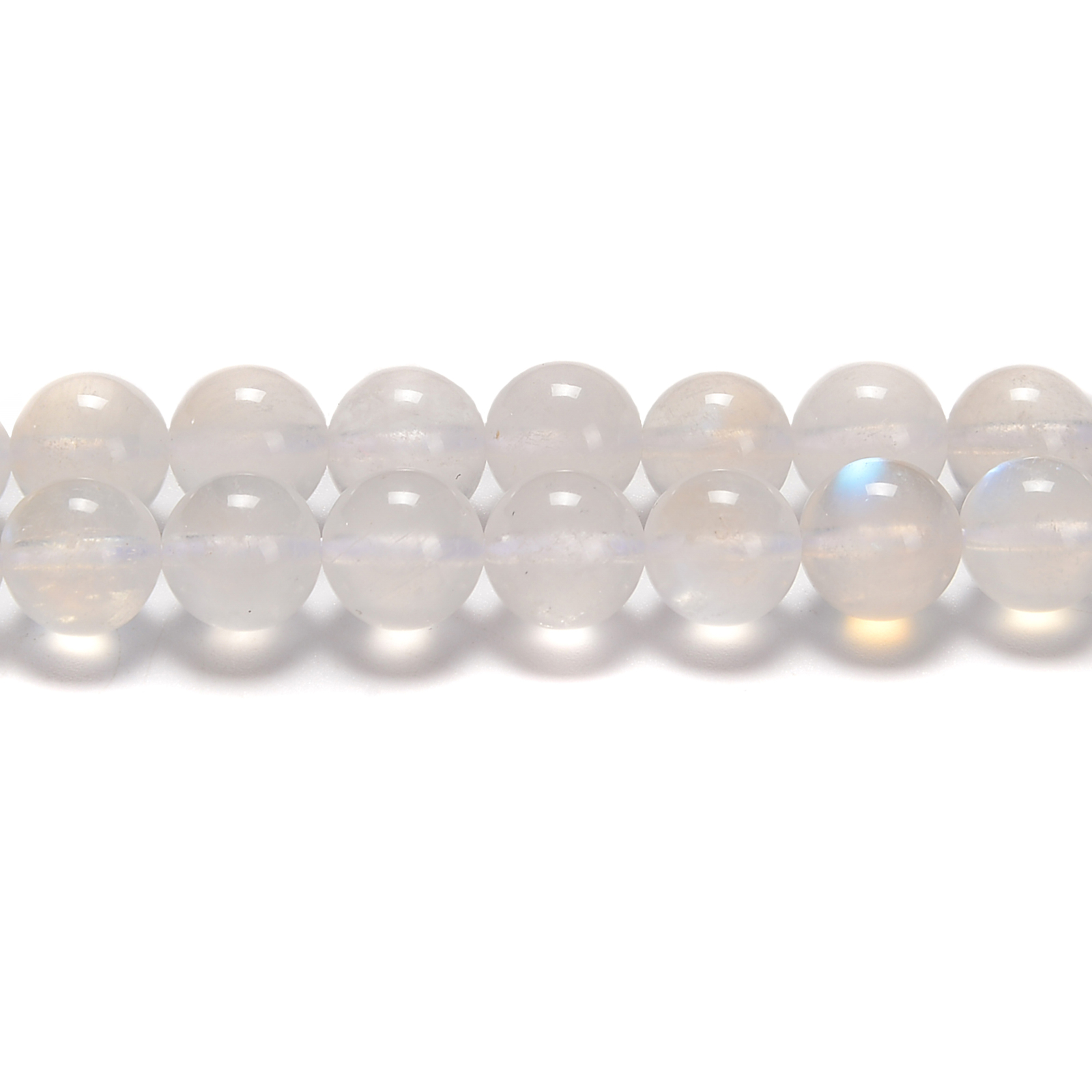 AAA Cream White Rainbow Moonstone Smooth Round Beads Size 6mm-12mm 15.5” Str