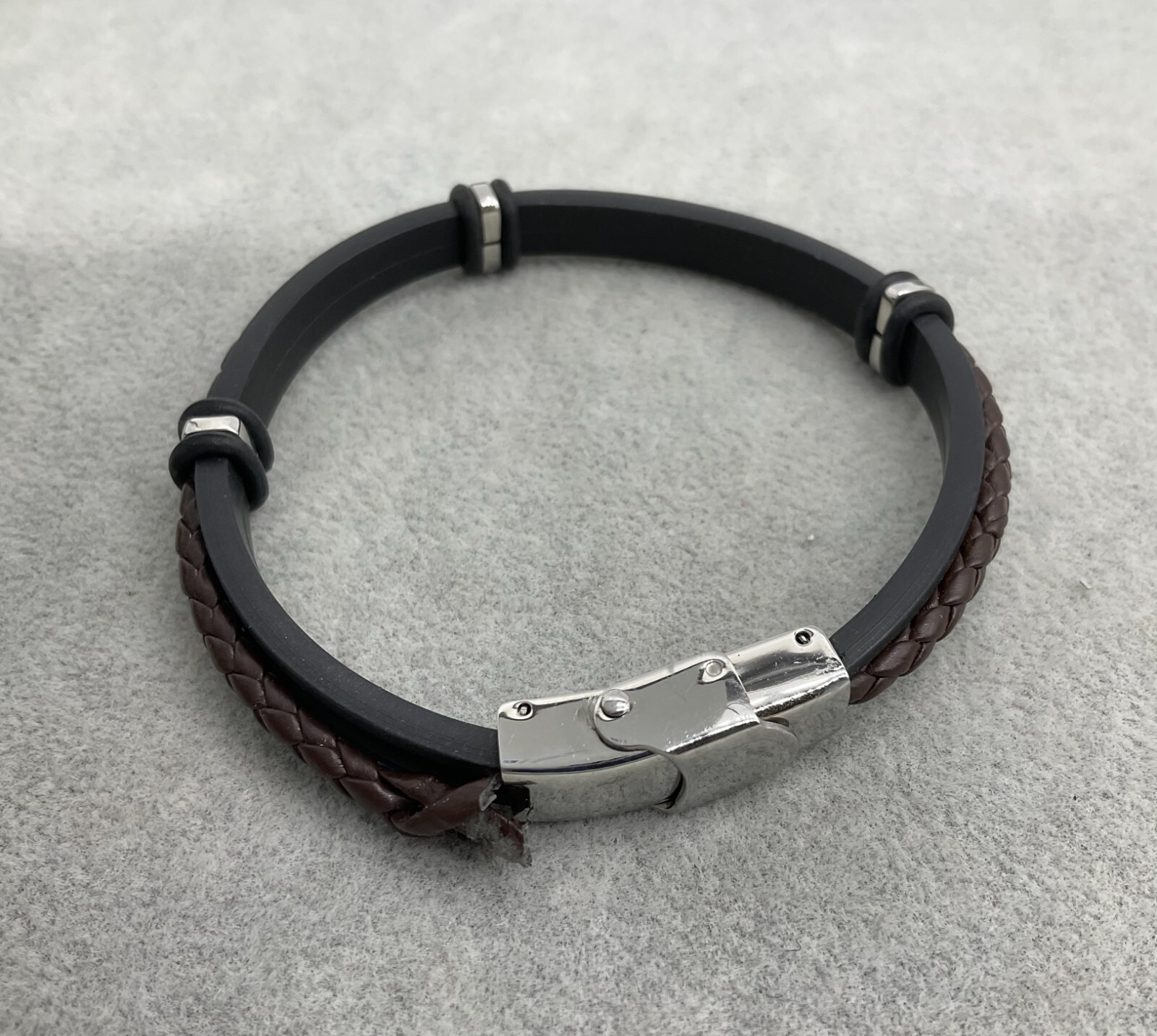 Michael Kors leather & stainless steel bracelet set in box *see description* N6