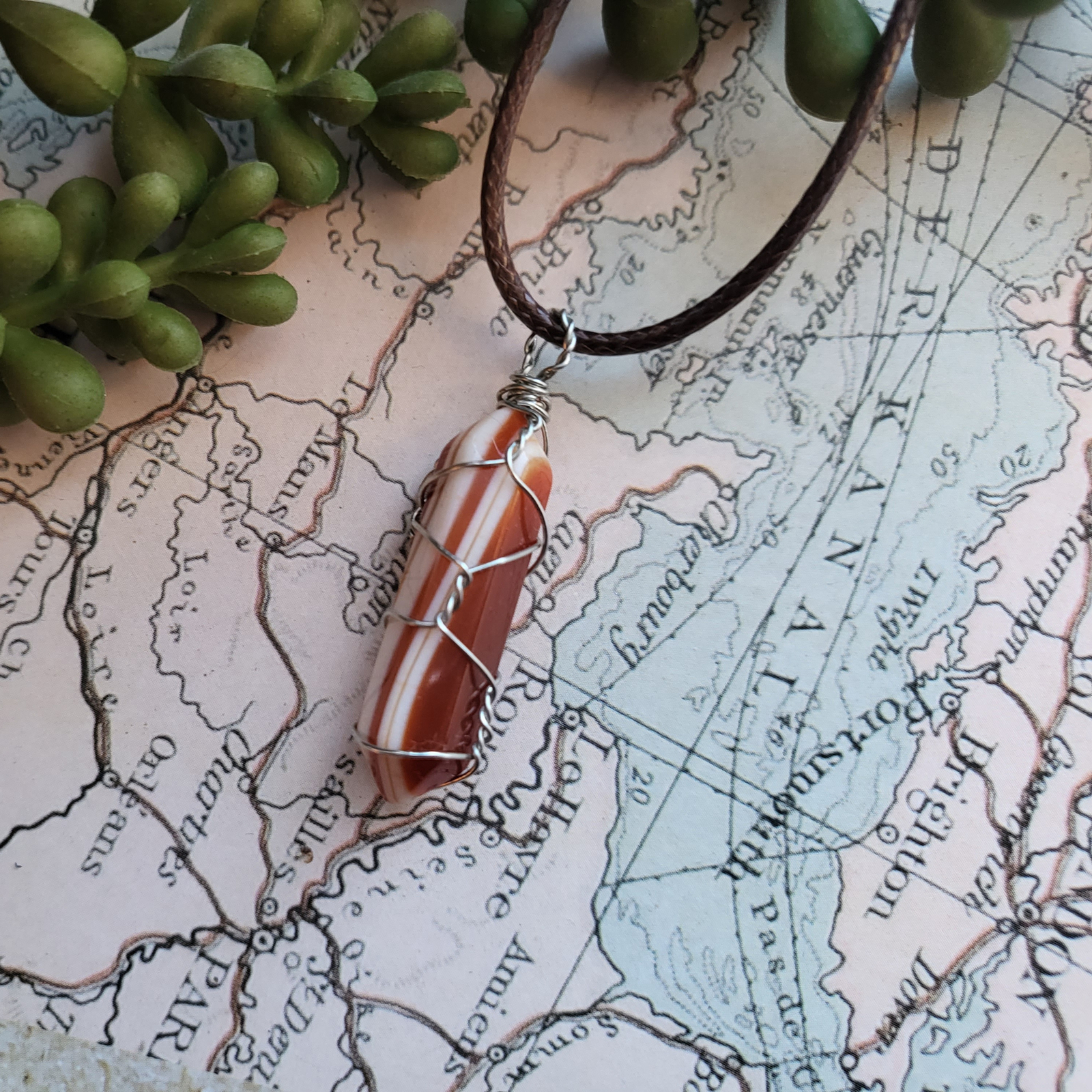 Carnelian DT Point, Wire Wrapped Pendant