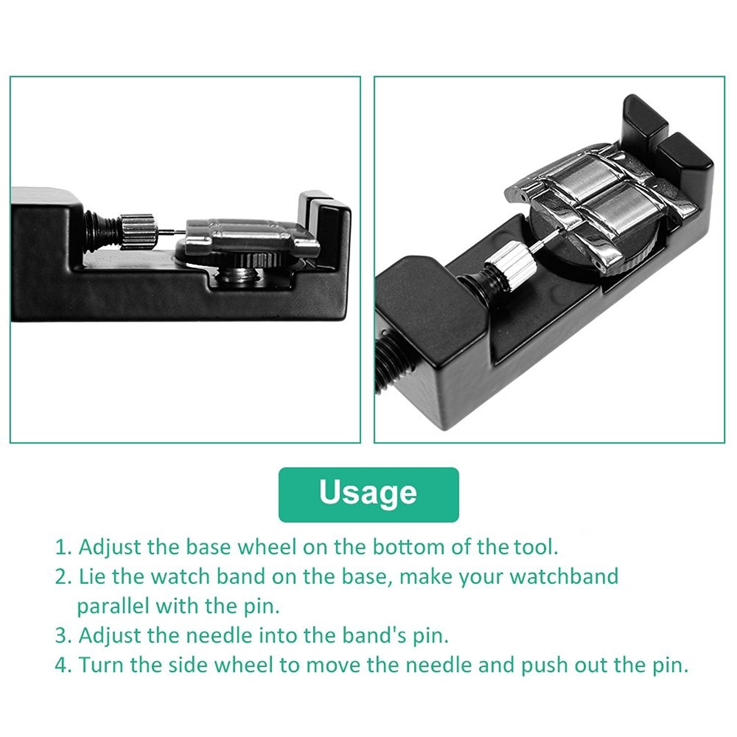 Metal Adjustable Watch Band Strap Bracelet Link Pin Remover Repair Tool Kit S…