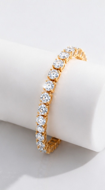 14K Gold 25.05 CTW Lab Grown Diamond Tennis Line Bracelet IGI Cert 7.5″ D-E