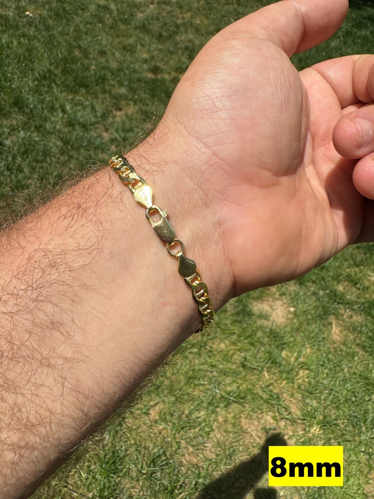 14k Gold Plated Solid 925 Sterling Silver Mariner Chain Necklace Bracelet ITALY