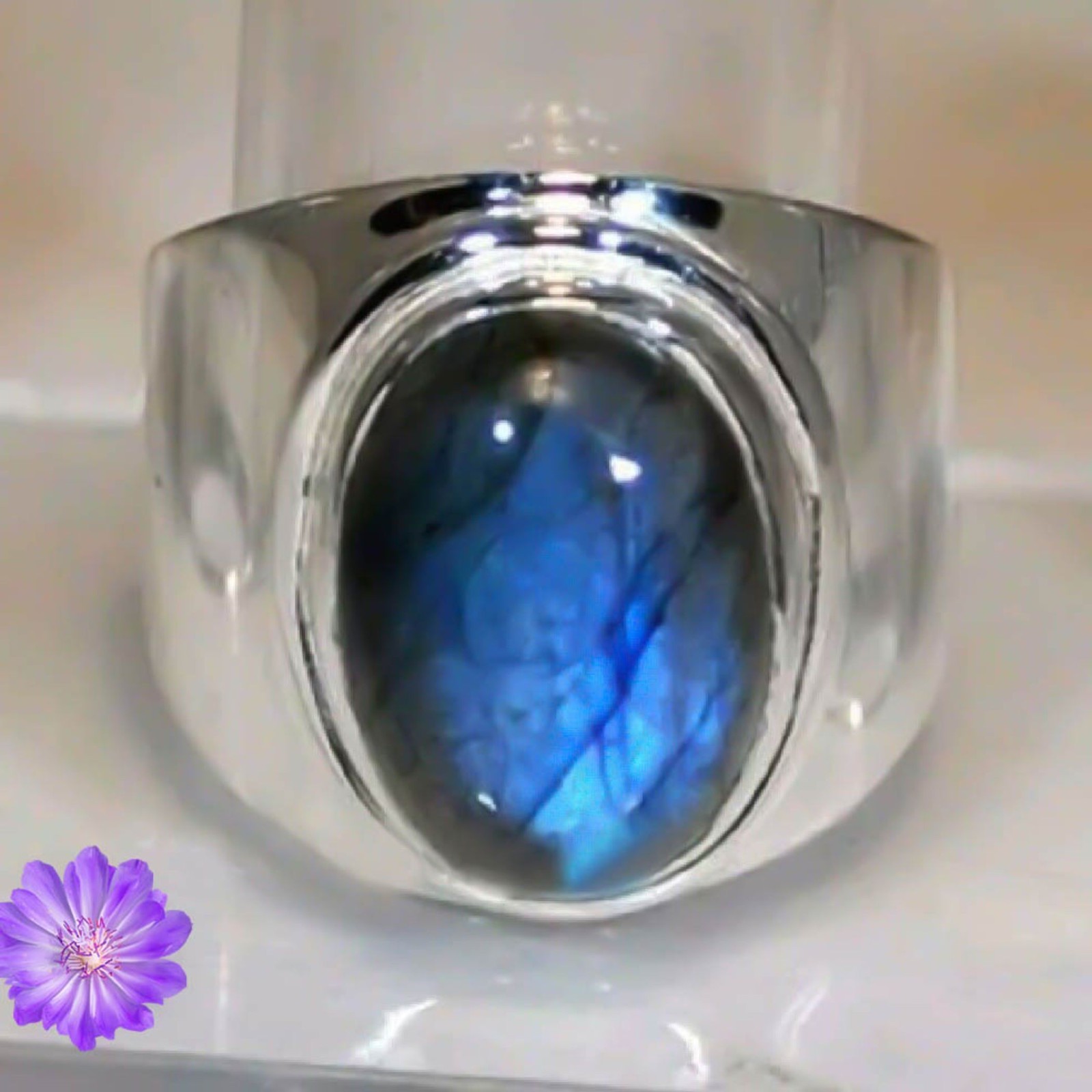 Shiny Labradorite Gemstone Handmade 925 Sterling Silver Jewelry Ring All Size