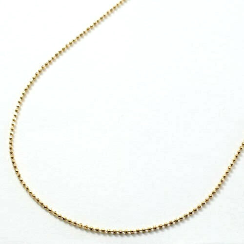18K Solid Yellow Gold 0.9mm 8-sided Ball Chain Necklace Adjustable 17.75″ Japan