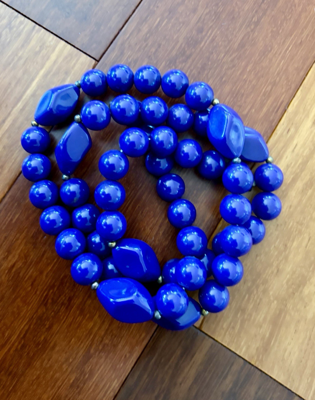 Vintage Retro Chunky Purple Bead Statement Necklace