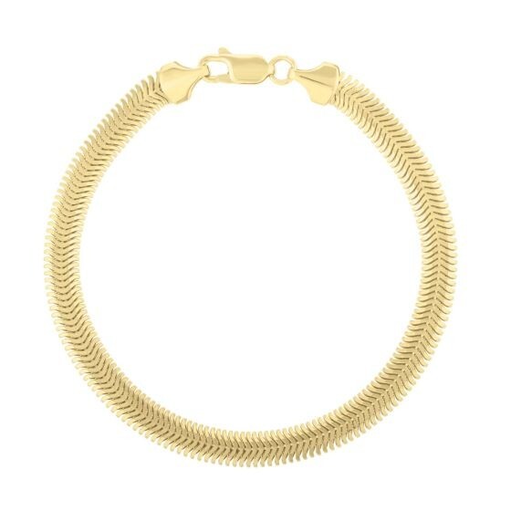 14k Yellow Gold 7″ Oval Snake Chain Bracelet 7.5 gram 5.3 MM