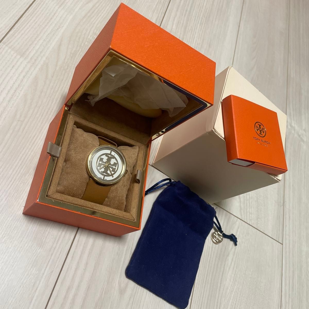 TORY BURCH Ladies Wristwatch Brown Leather with Box