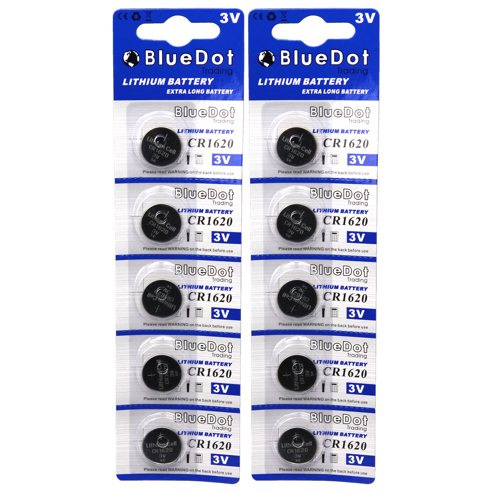 10 CR1620 BR1620 CR 1620 DL1620 3 Volt Lithium Button Cell Battery USA US Ship