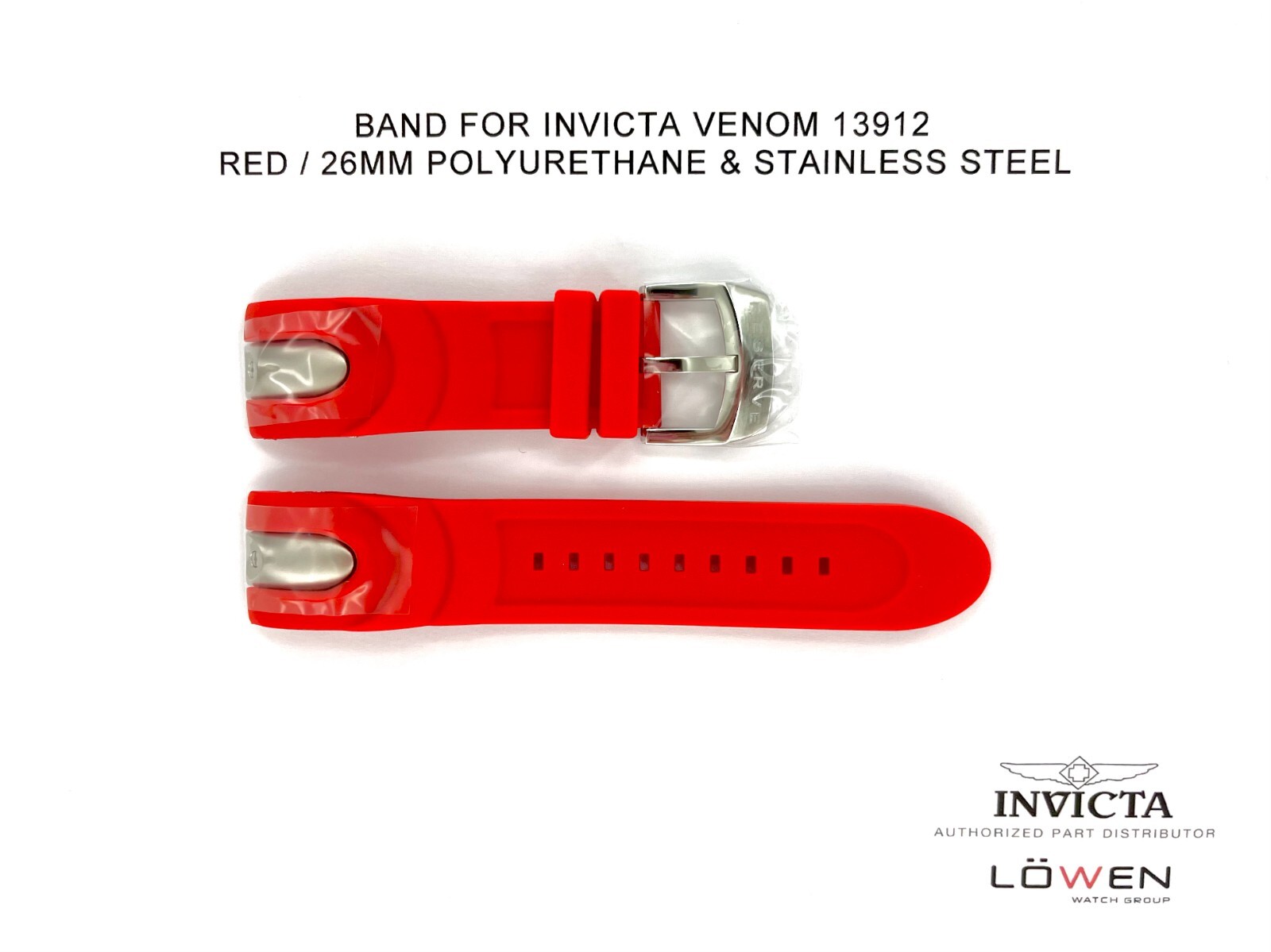 Authentic Invicta Venom 13912 Red Polyurethane 26MM Watch Band