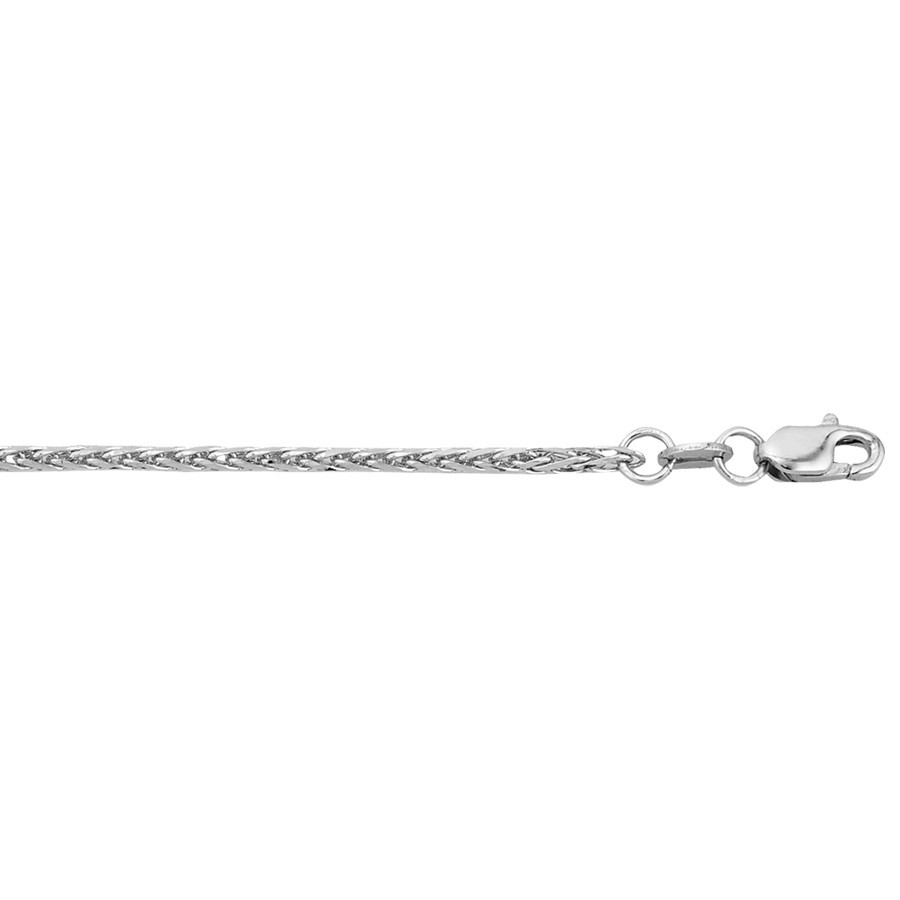10k white solid gold wheat chain 18″inch 1.7 mm 5.3 grams