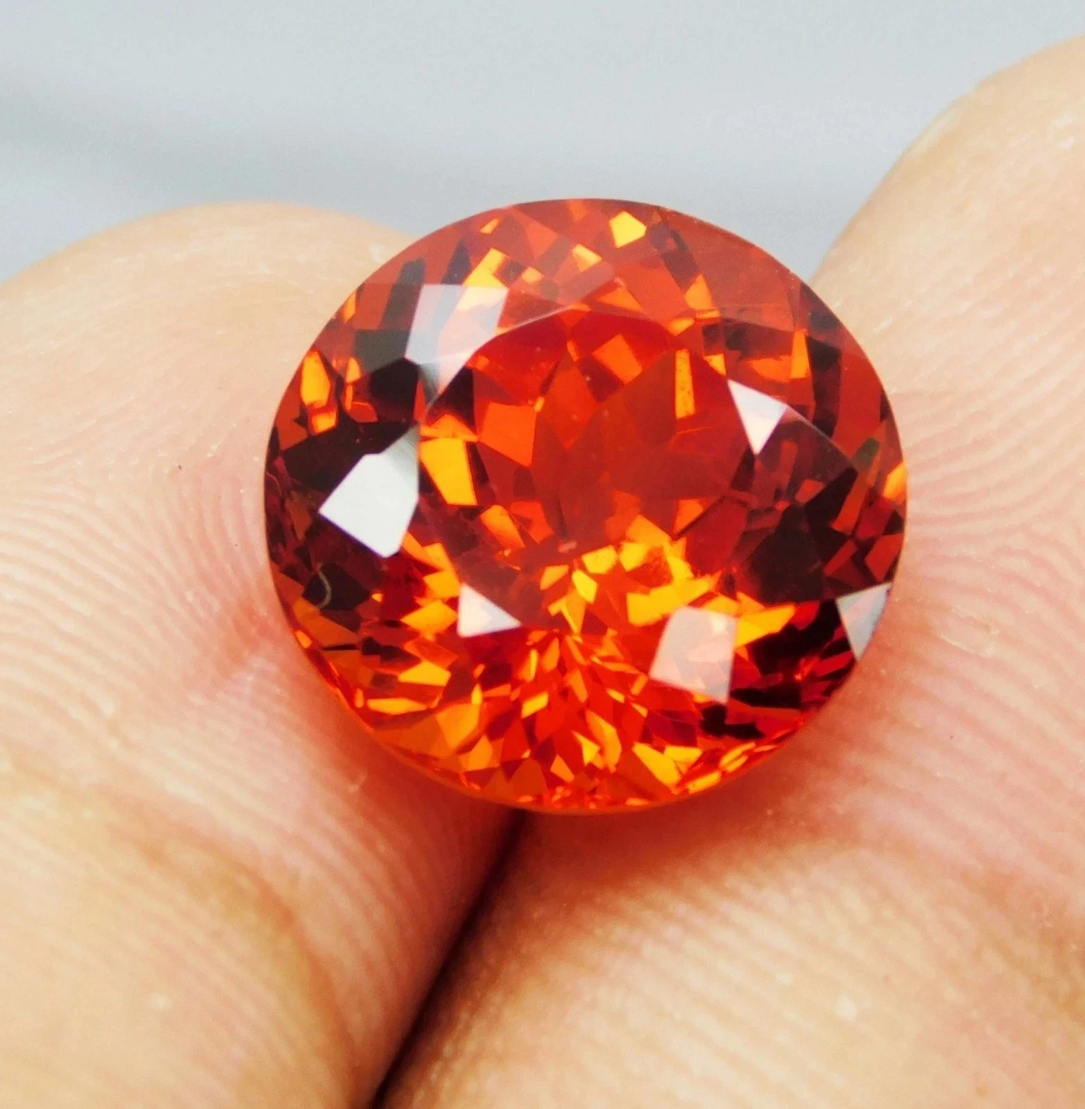 Natural Certified AA+ Spessartite Garnet 10 Ct Fiery Orange Round Cut Gemstone
