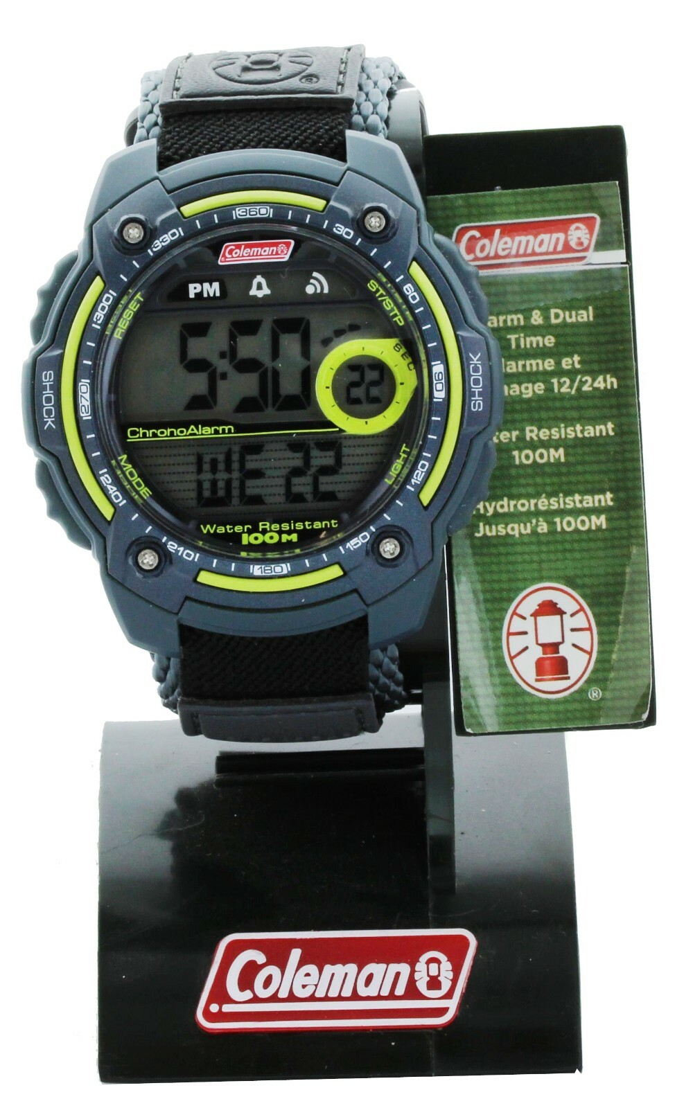 Coleman Men’s 40673 Digital Dual Time Sport Watch water resistant new in box