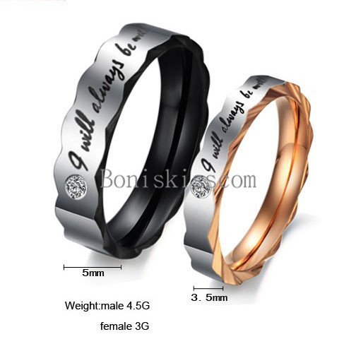 ” I Will Always Be with You ” Couples Love Engagement Promise Ring Wedding Band